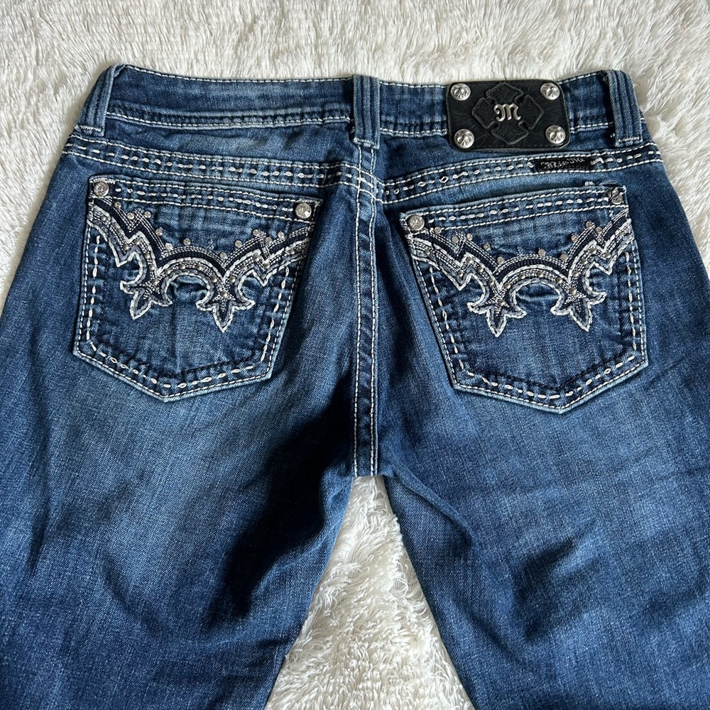 Stylish Blue Embroidered Miss me jeans